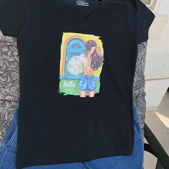 Summer hand designed T-shirt - Picture 5 of 5